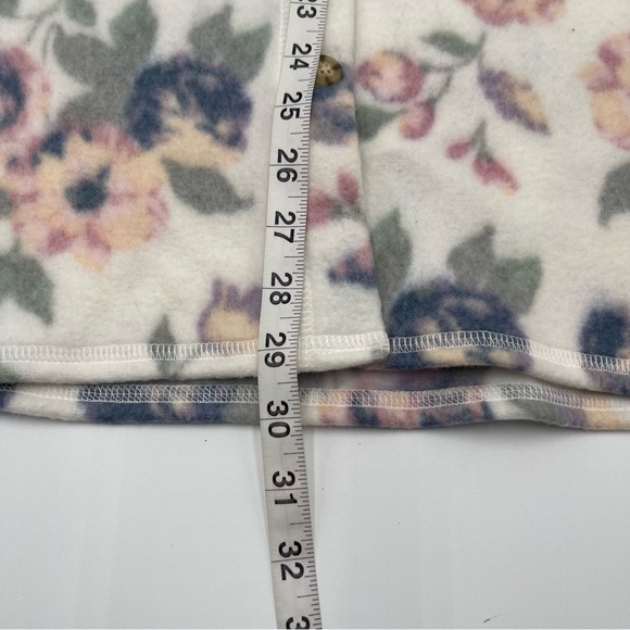 Vintage Cherokee Fleece Jacket Womens L/XL Green Floral Button Up Cardigan 90s - Picture 12 of 13